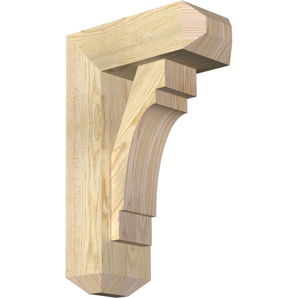 Ekena Millwork Merced Craftsman Rough Sawn Bracket w/ Offset Brace, Douglas Fir, 6"W x 14"D x 22"H BKT0604X14X22MRC04RDF - main